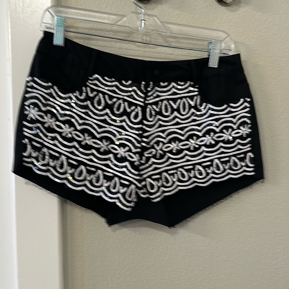 Black and white shorts